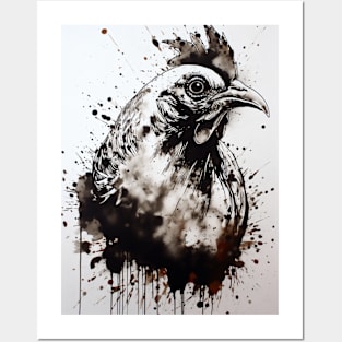 Chicken Ink Painting Posters and Art